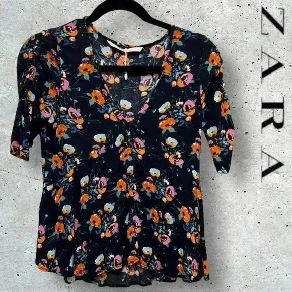 ZARA Trafaluc Floral  Top - Picture 9 of 13